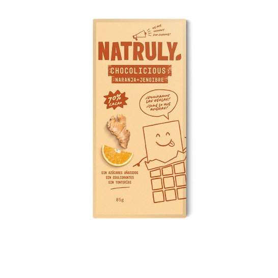 Natruly Tablette de Chocolat Grains de Framboise et Cacao 72% 85g