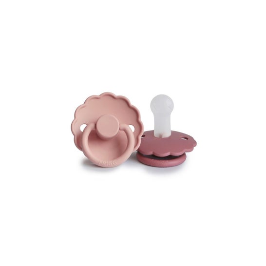 Frigg Daisy Silicone Pacifier Blush Rose 0M+ 2uts