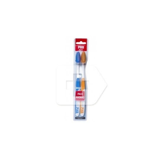 PHB Plus Adulte Brosse à dents moyenne 2 pièces