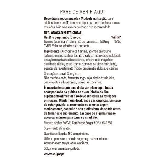 Solgar Vitamine B1 10tabl.
