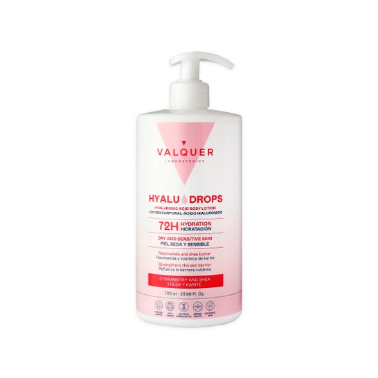 Valquer Hyaludrops Lait Corps Fraise et Karité 72H 700ml