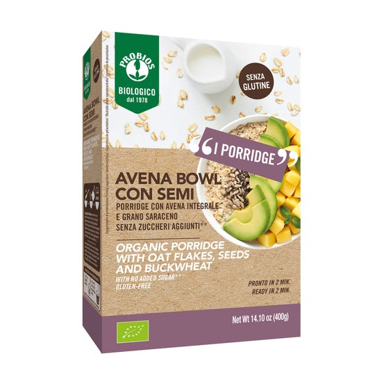 Probios Avena Bowl Porridge Sans Gluten aux Graines d'Avoine 400g