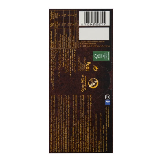 Torras Chocolate Negro Flor De Sal 100g *