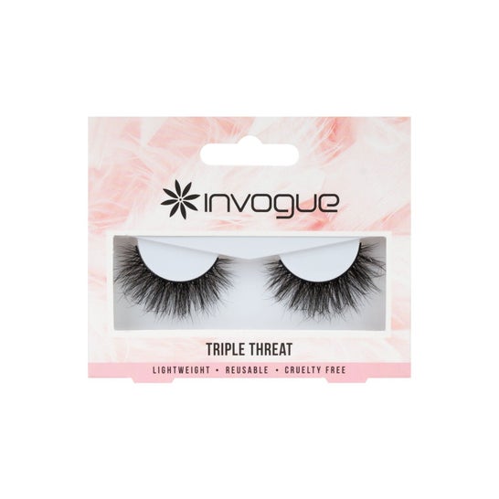 Invogue False Eyelashes Triple Threat 1 Paire