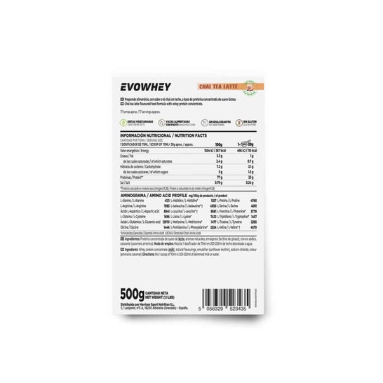 HSN Evowhey Protein Sin Edulcorantes Té Chai con Leche 500g