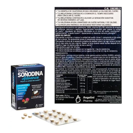 Angelini Natura Soñodina Advance 60 comprimés Angelini Natura Soñodina Advance 60 comprimés