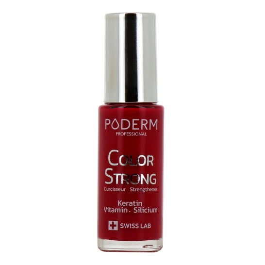 Poderm Vernis Color Strong Durcisseur Rouge Rosé 8 ml