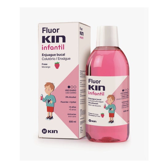Fluor-Kin Enfant Anti-Caries Bain de Bouche Fraise 500ml