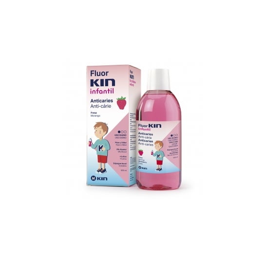 Fluor-Kin Enfant Anti-Caries Bain de Bouche Fraise 500ml