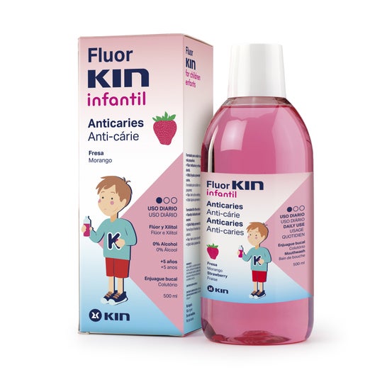 Fluor-Kin Enfant Anti-Caries Bain de Bouche Fraise 500ml