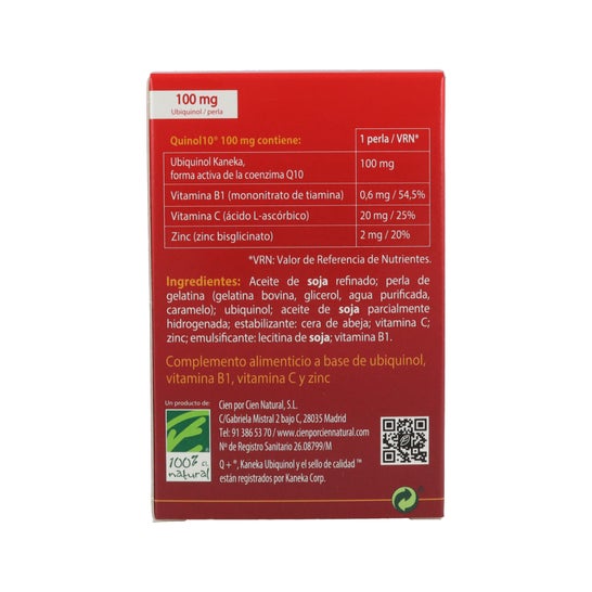 100% Quinol naturel10 60 perles de 100mg