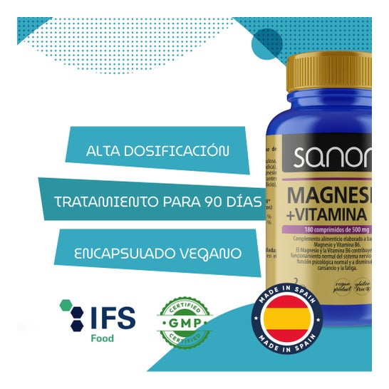 Sanon Magnesio + Vitamina B6 180 Capsules