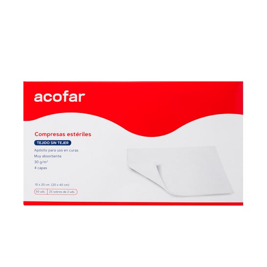 Acofar Aposito Esteril Non tissé 10 Cm X 20 Cm 50 Compressions