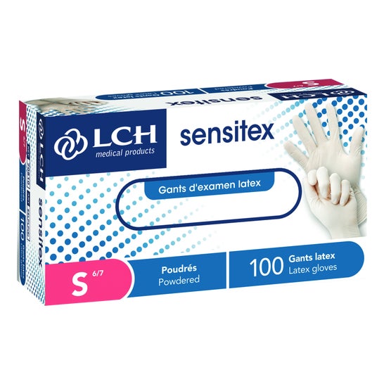 LCH Gants en latex poudrés Sensitex Taille S 100 unités