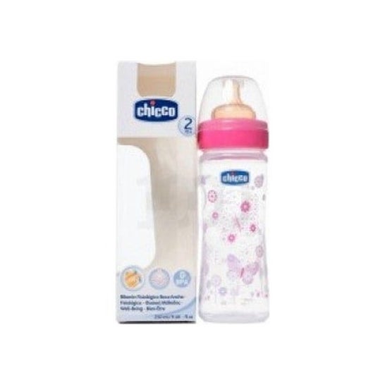 Chicco Biberon Pp T Physiological Regular Flow Pink 250ml 2m+ Pink
