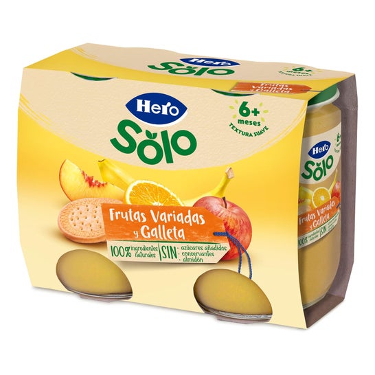 Hero Merienda Frutas Variadas y Galleta 2x190 g
