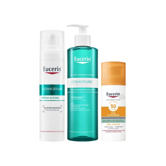 Eucerin Pack Dermopure Limpieza + Serum + Sun Face