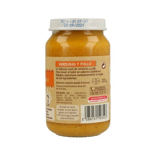 Babybio Végétaux et Poulet BIO 200g