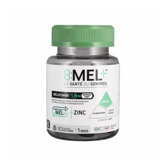 8:MEL+ Mélatonine 1.8mg Goût Mûre 30 Gummies