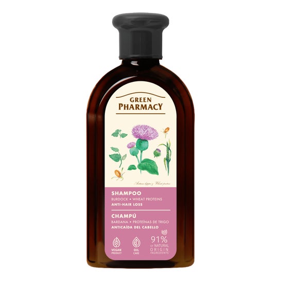 Green Pharmacy Shampooing Bardane et Protéines de Blé 350 ml
