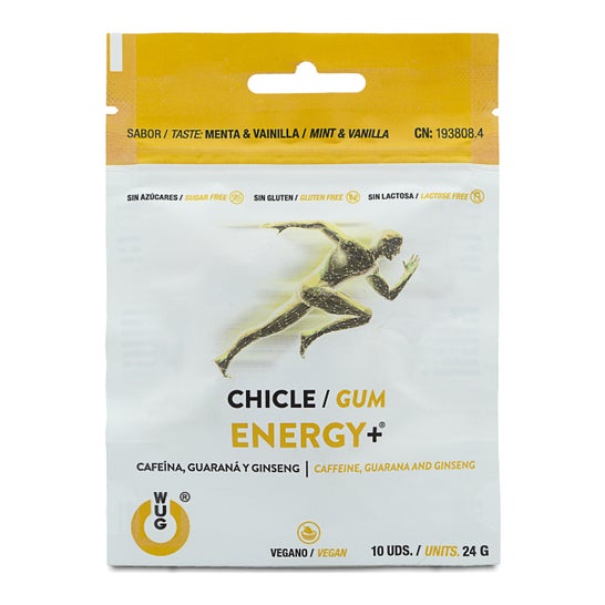 Wug Chewing-gum Energy+ Menthe et Vanille 10uts