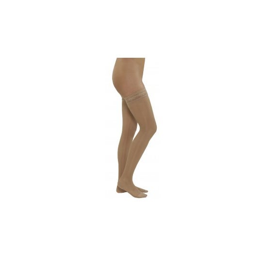 Bas Medilast long avec dentelle noire T-M 1 paire