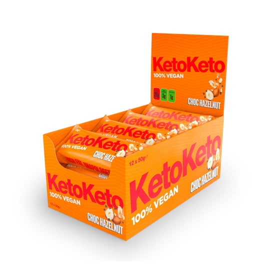 Keto Keto Pack barres végétaliennes de cacao et noisettes 12x50g