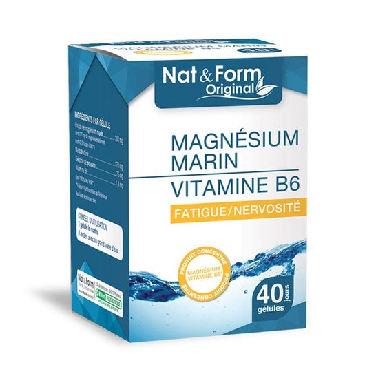 Nat Form Magnsium Marin Vitamine B6 40 Glules
