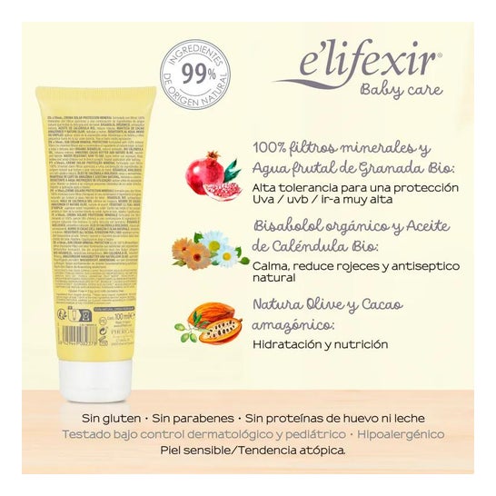 E'lifexir Baby Care Crème solaire minérale SPF50 100ml E'lifexir Baby Care Crème solaire minérale SPF50 100ml