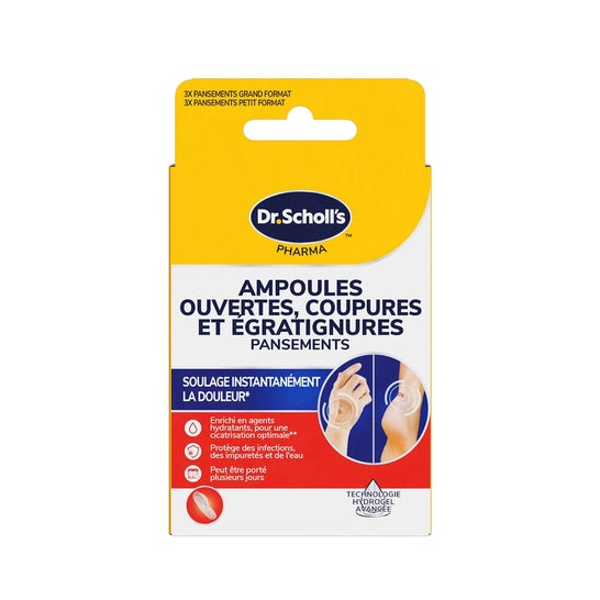 Scholl Pansements Ampoules Ouvertes Coupures Égratignures 6 Unités