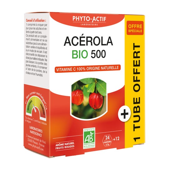 Phyto Actif Acerola Bio 500 24comp + Tube 12comp