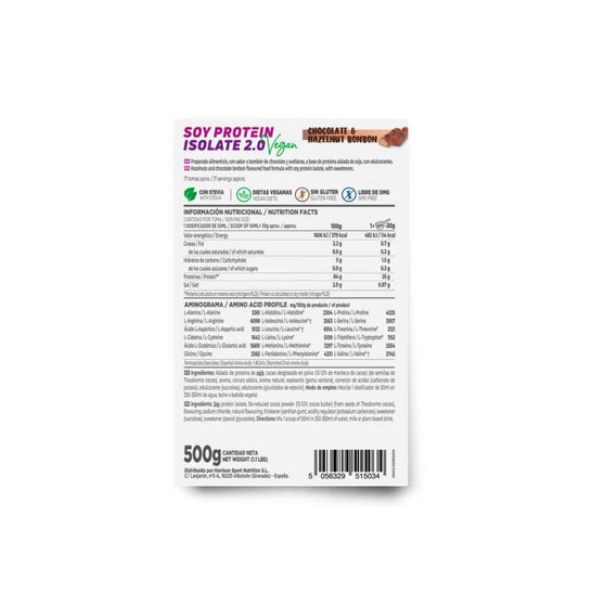 HSN Proteína de Soja Aislada 2.0's Bombón de Chocolate y Avellanas 500g
