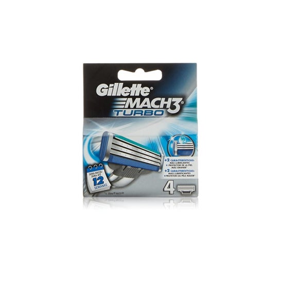 Gillette Mach 3 Turbo Turbo Remplacement 4 Unités