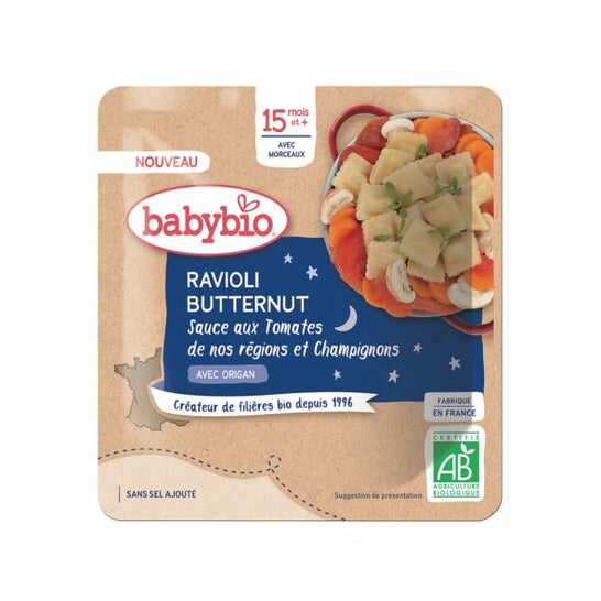BabyBio Ravioli Butternut Sauce Tomates Champignons Bio 195g