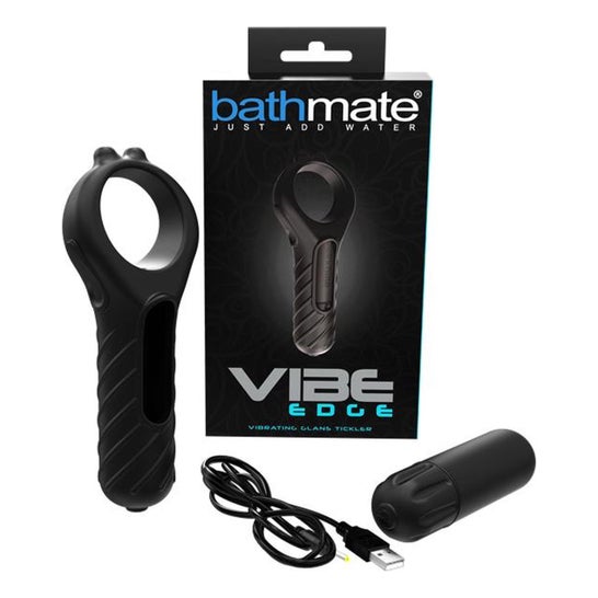 Bathmate Vibe Edge Cockring Bullet Black 1ut