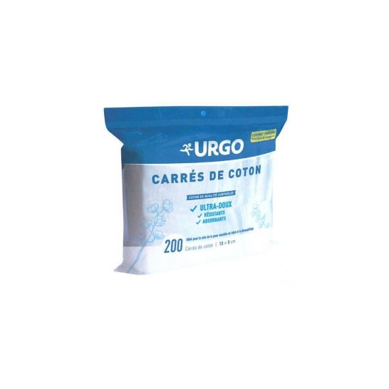 Urgo - Carrés de coton - Ultra-doux Absorbants - Coton de qualité certifiée  OEKO-TEX® Non Blanchi - 180 unités