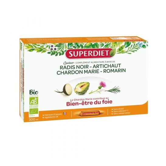 Super Diet Quatuor BienÊtre Du Foie Bio 20 Ampoules
