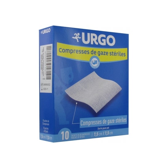 Compresses absorbante stériles en Non Tissé 7.5x7.5cm boite de 50 format  familial Urgo