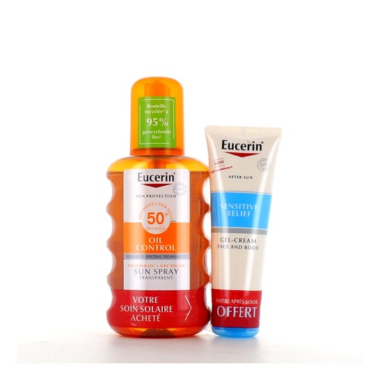 Eucerin Pack Oil Control Sun Spray Spf50+ 200ml + Sun Relief 50ml