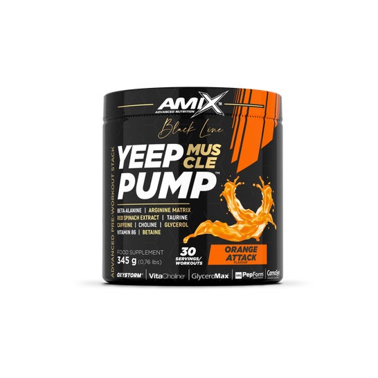 Amix Black Line Yeep Pump Con Cafeína Naranja 345g