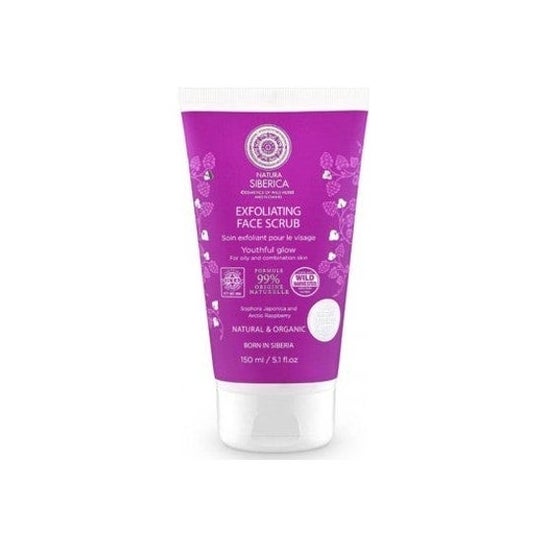 Natura Siberica Peeling facial exfoliante para piel grasa o mixta brillo juvenil 150 ml