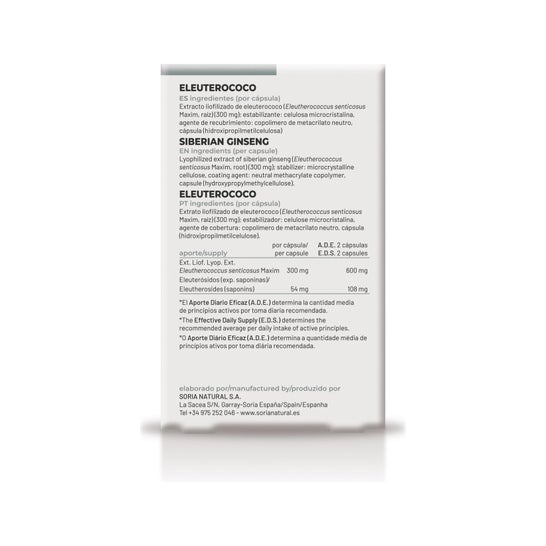 Eleuterococo Xxl 30 Caps Soria Natural *