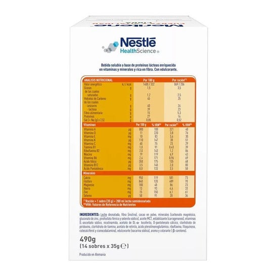 Meritene Fibre shakes saveur chocolat 14 enveloppes Meritene Fibre shakes saveur chocolat 14 enveloppes