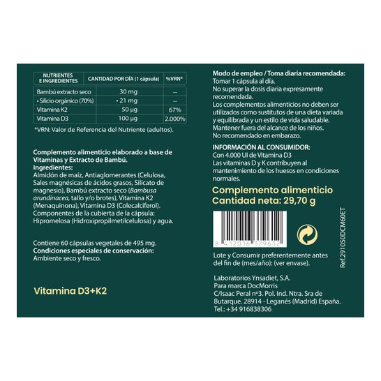 Docmorris Vitamine D3 K2 60 Gélules Docmorris France