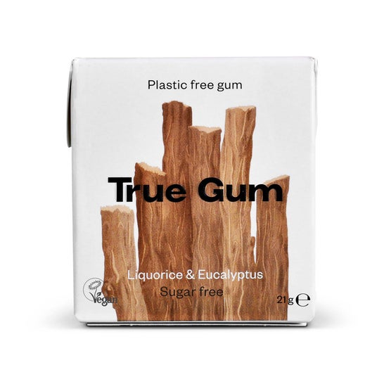True Gum Gomme Réglisse Eucalyptus Sans Plastique 21g