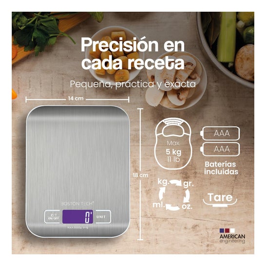 Balance de Cuisine Numérique en Acier Inoxydable HK105 5 kg