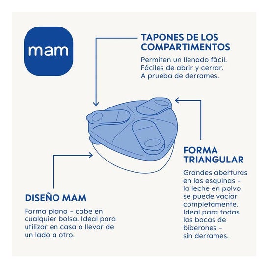 Mam Distributeur de lait en poudre pour bébé bleu 1ud Mam Distributeur de lait en poudre pour bébé bleu 1ud