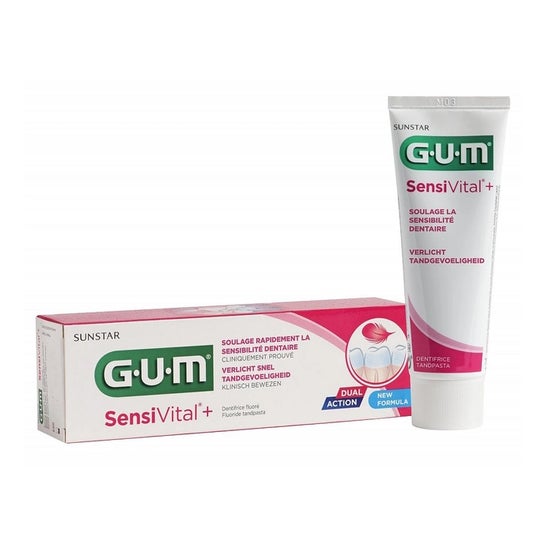 Gum SensiVital+ Dentifrice Fluoré 75ml