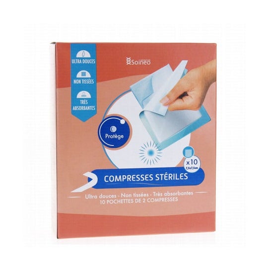 Soineo Compresses Steriles Non Tisse 7,5X7,5Cm 10uts