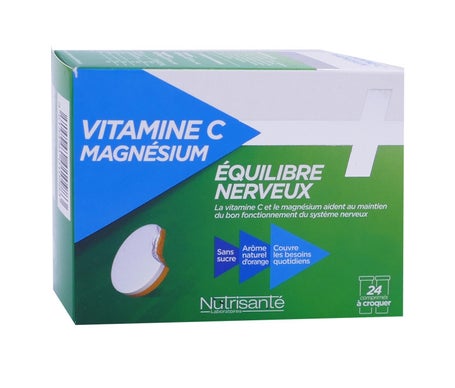 Nutrisanté Vitamine C + Magnésium 24 Comprimés À Croquer